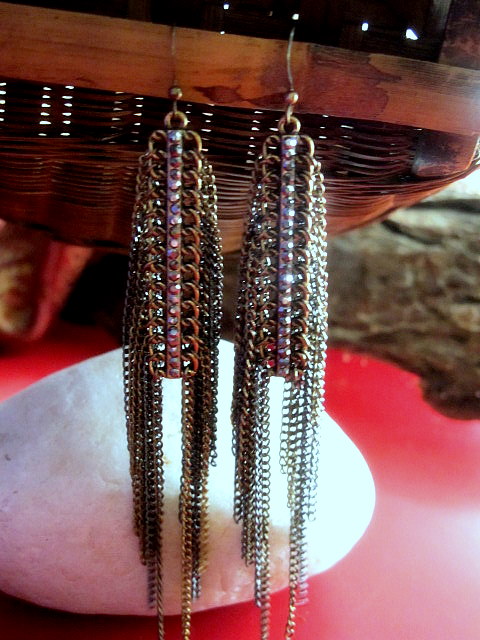 Dangling Chain Earrings. Extra-Long Chain Dangle