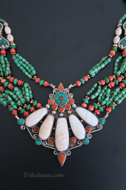 Huge Tibetan Tribal Jewelry Necklace