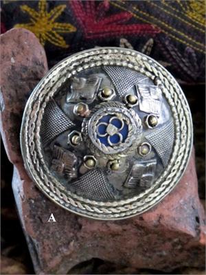 Style A Afghan Dome Ring Blue Center