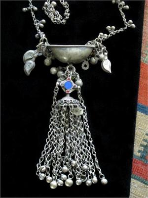 Vintage Beggars Alms Afghan Necklace with Uzbek Dangle