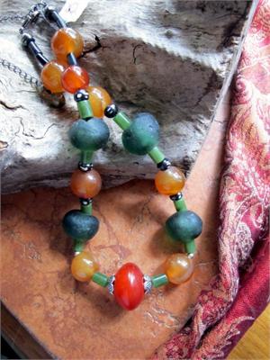 African Tribal Jewelry Styling - Handcrafted Vibrant Earthy Beads