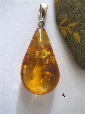 Honey Amber Drop Pendant Style A