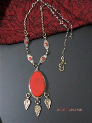 Antique Afghan Tribal Jewelry Necklace Clasp replaced