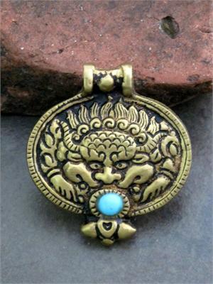 Kirtimukha with Turquoise Stone in mouth
