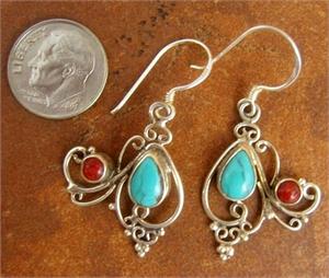 Delicate Tibetan Jewelry Earrings In Perspective