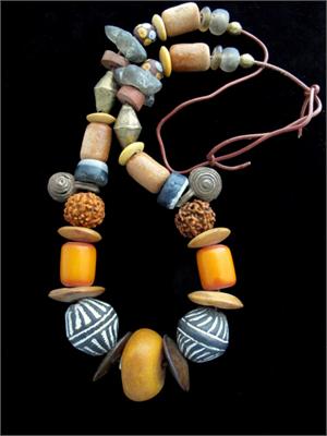Old African Trade Beads Jewelry Necklace Gorgeously hand strung