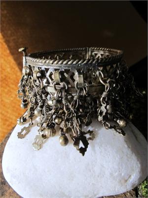 Vintage Kuchi Tribal Jewelry Cuff Bracelet Open Weave Design