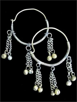 Big Vintage Tribal Jewelry Coiled Hoops Vintage Aloch Earrings