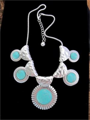 Elegant Sunburst Turquoise Necklace