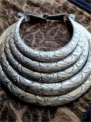 5 Ring Hmong Dramatic Torc Necklace