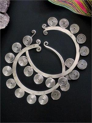 Hmong Miao Spiral Hoop Earrings