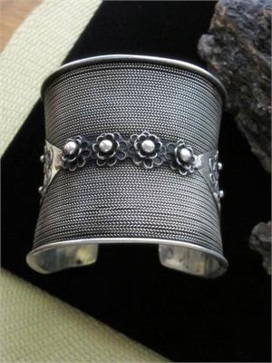 Miao Large Cuff Bracelet - Weave design