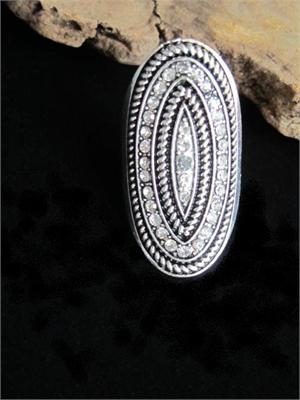 Sparkling Oval Gypsy Ring