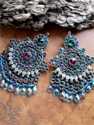 Tribal Jewelry Vintage Kuchi Barette as Pair Perfect Condition