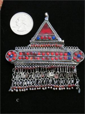 Vintage Kuchi Tribal Jewelry Hairclip with US Quarter for Size