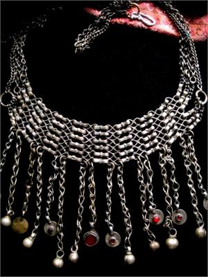 vintage Kuchi Tribal Jewelry Necklace Unusual Chain Design