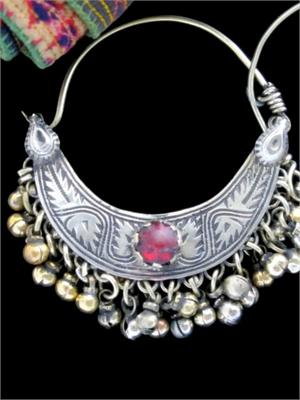 Vintage Kashmiri Tribal Jewelry Earrings