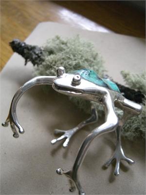 Stunning Sterling Silver and Turquoise Cuff Jumping Frog Cuff