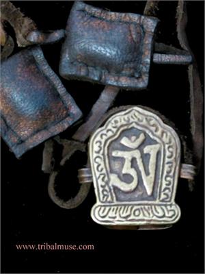 Old Tibetan Amulet Leather Cord Necklace