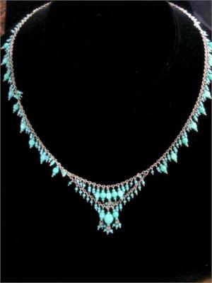 Peruvian Turquoise Beaded Necklace Fair Trade Necklace