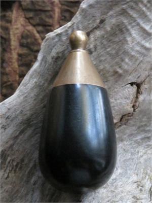 Turkmen Tobacco-Snuff Container Hardwood and Brass
