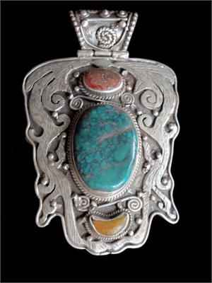 Antique Tibetan Jewelry Flame Pendant