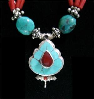 Tibetan Jewelry gau necklace Tibetan Turquoise