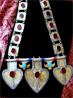 Triple Asyk Turkoman Necklace Traditional Tribal