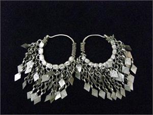 Turkmen Kuchi Tribal Jewellery Earrings Handcrafted Vintage