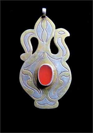 Afghani Turkmen Water-Pitcher Jewellery Gilded Silver Pendant