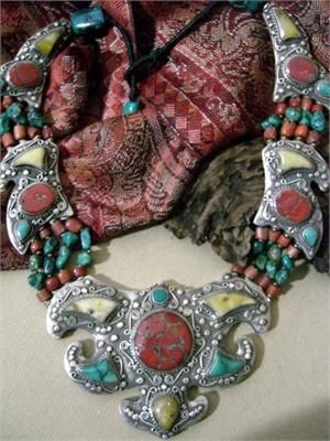 Antique Tibetan Tribal Jewelry Necklace Rare Old Piece