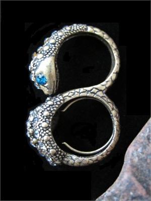 Coiled Serpent Double-Finger Ring Stunning and Unique