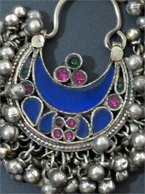 Kuchi Crescent Earrings close up