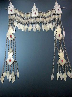 Turkmen Ersari Tribal Jewelry Headpiece Dancing Dangles