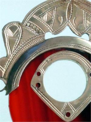 African Tuareg Silver and Carnelian Jewelry Close up