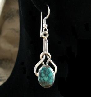 Artistic Turquoise Dangle Earrings Beautiful Handcrafted