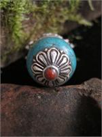 Red Coral Bead on Base