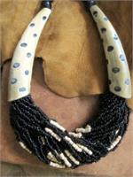 with Jet Black Glass Beads