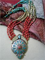 Turquoise, Coral, Brass